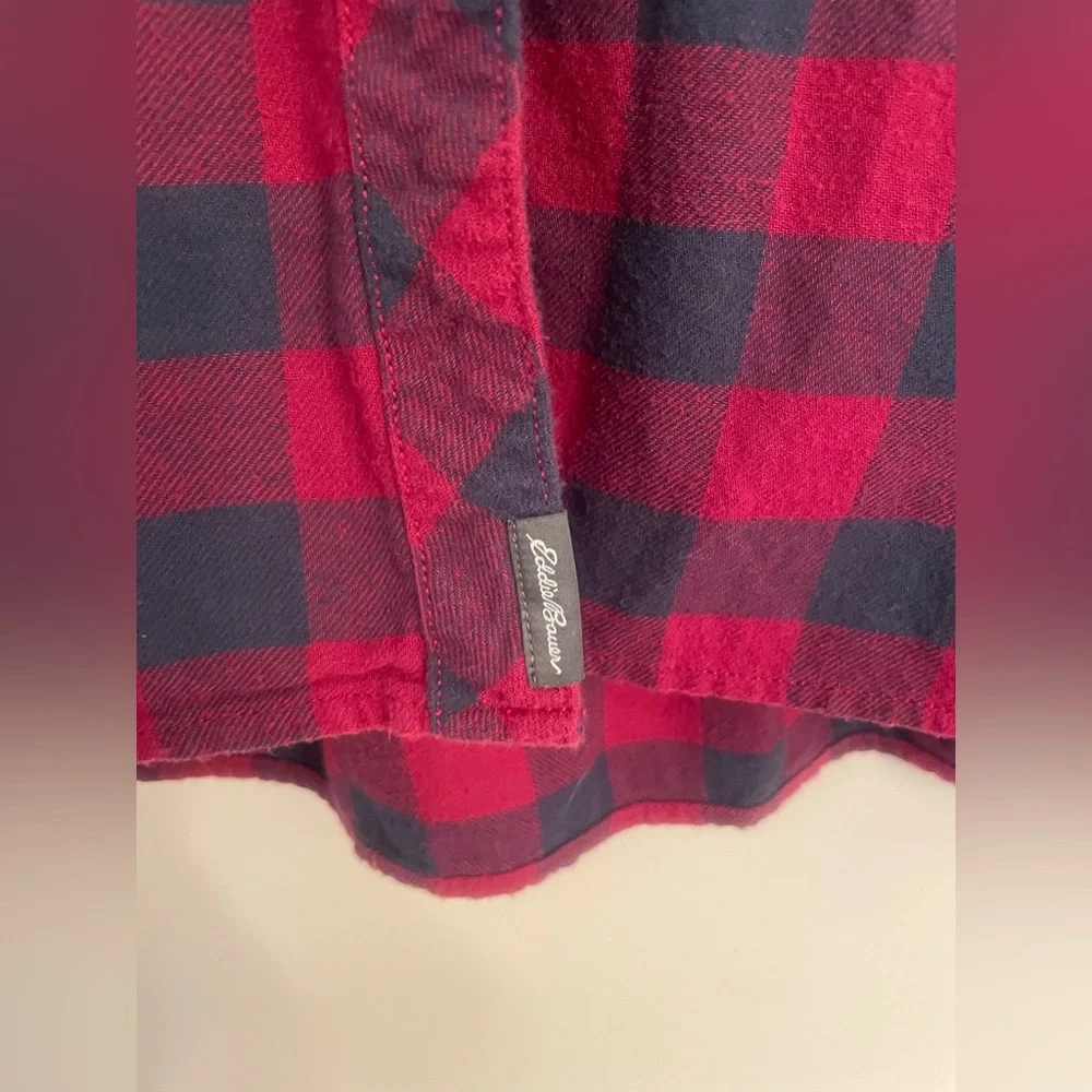 Eddie Bauer Kids S/CH Red Black Plaid Casual L/S Flannel Button Up Shirt